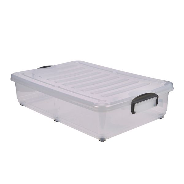 Picture of Storage Box 40L W/ Clip Handles On Wheels