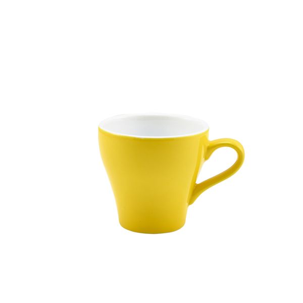 Picture of Genware Porcelain Yellow Tulip Cup 9cl/3oz