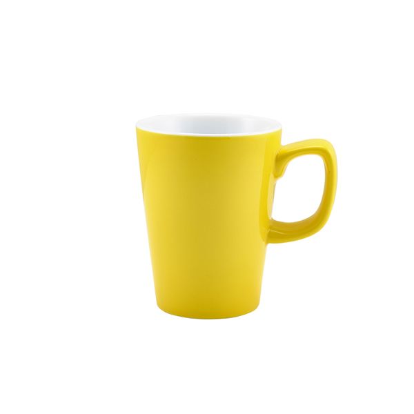 Picture of Genware Porcelain Yellow Latte Mug 34cl/12oz