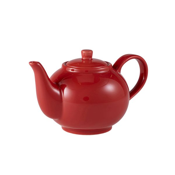 Picture of Genware Porcelain Red Teapot 45cl/15.75oz