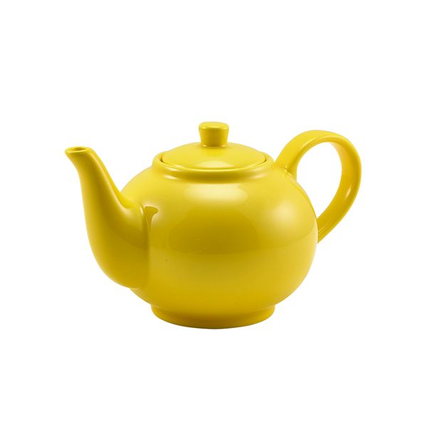 Picture of Genware Porcelain Yellow Teapot 45cl/15.75oz