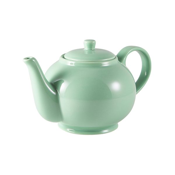 Picture of Genware Porcelain Green Teapot 85cl/30oz