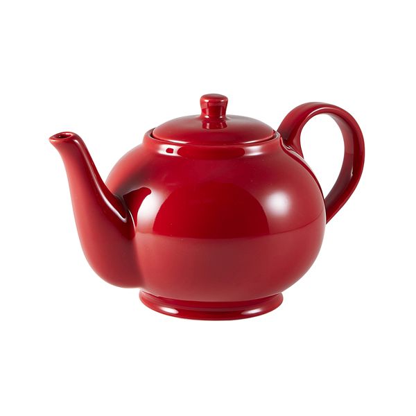 Picture of Genware Porcelain Red Teapot 85cl/30oz