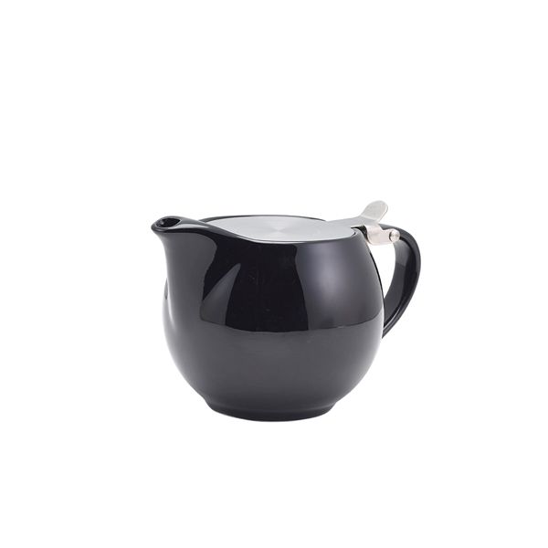 Picture of Porc Black Teapot w St/St Lid & Infuser 50cl