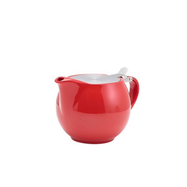 Picture of GW Porc Red Teapot w St/St Lid & Infuser 50cl