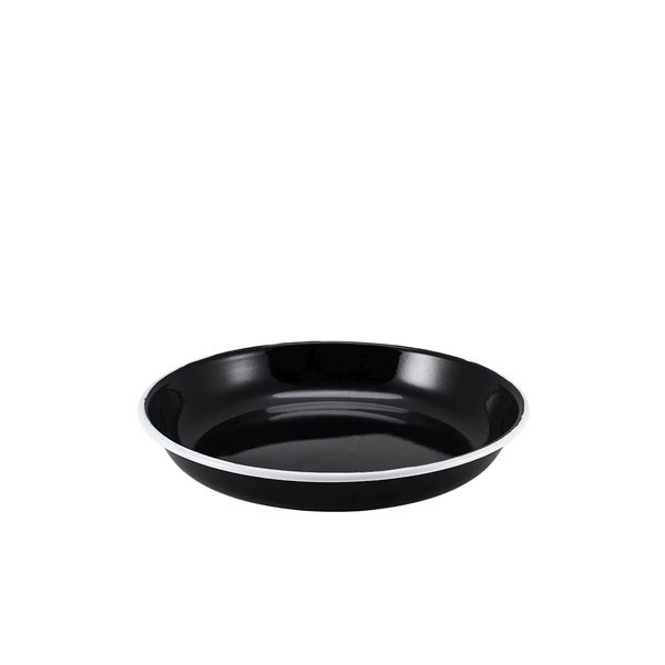 Picture of Ename Rice/Pasta Plate Black w White Rim 20cm