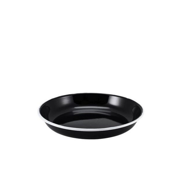 Picture of Ename Rice/Pasta Plate Black w White Rim 20cm