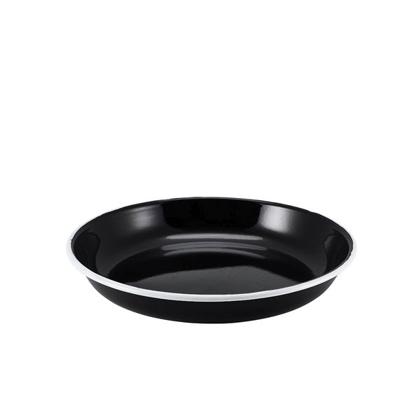 Picture of Ename Rice/Pasta Plate Black w White Rim 24cm