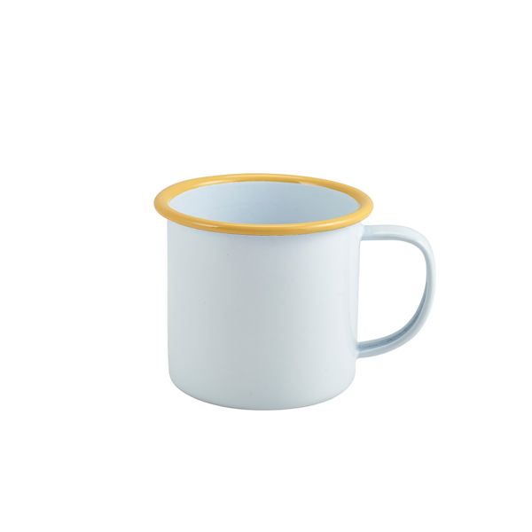 Picture of Enamel Mug White with Yellow Rim 36cl/12.5oz