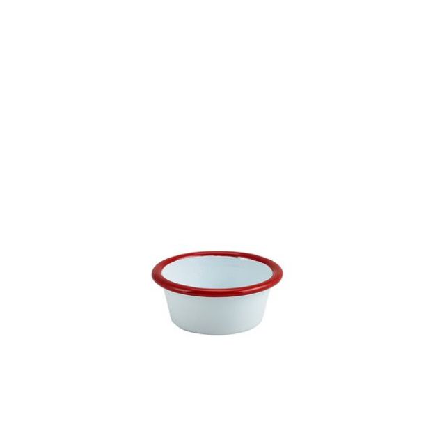Picture of Enam Ramekin White w Red Rim 8cm 90ml/3.2oz