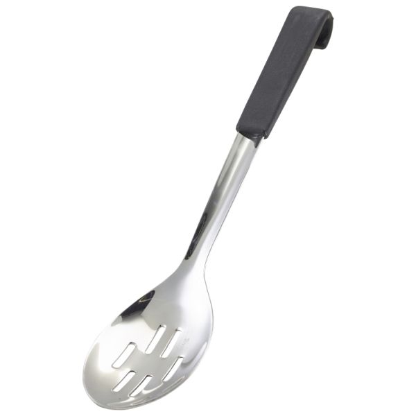 Picture of GW Black Handled Slotted Serving Spoon 34cm