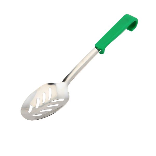 Picture of Genware Plastic Handle Spoon Slotted Green