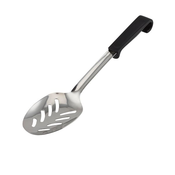 Picture of Genware Plastic Handle Spoon Slotted Black