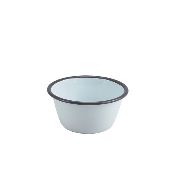 Picture of Ename Round Deep Pie Dish Wht w Grey Rim 12cm