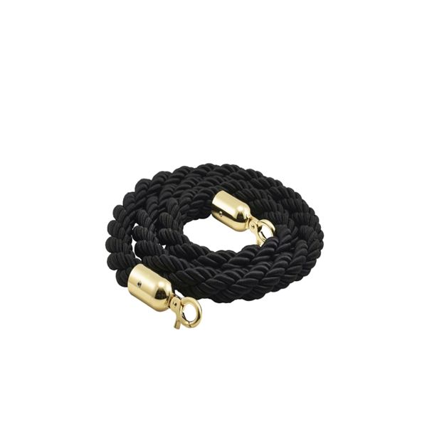 Picture of Barrier Rope Black- Brass Plated Ends