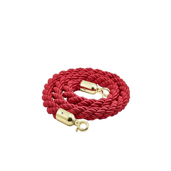 Picture of Barrier Rope Red- Brass Plated Ends