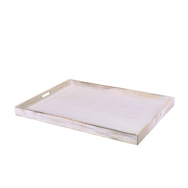 Picture of GW White Wash Butlers Tray 64 x 48 x 4.5cm
