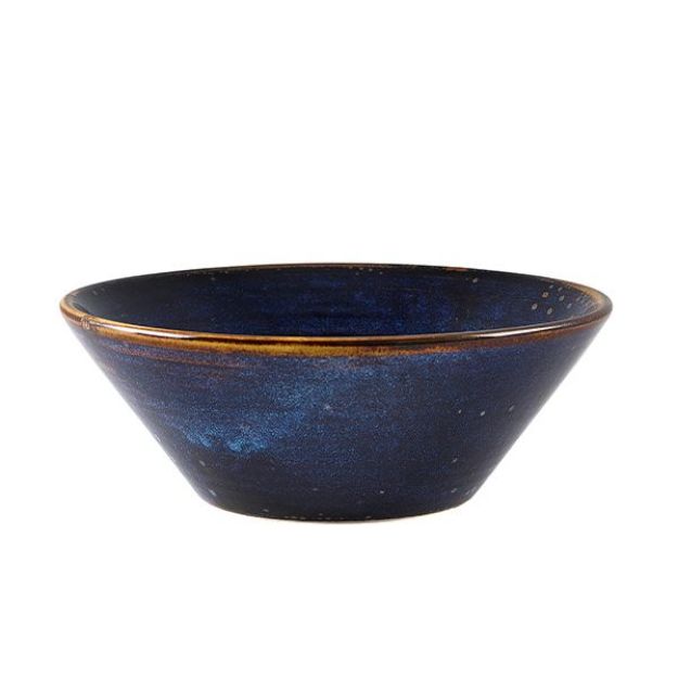 Picture of Terra Porcelain Aqua Blue Conical Bowl 16cm