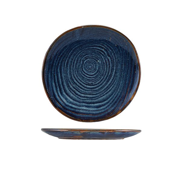 Picture of Terra Porcelain Aqua Blue Organic Plate 21cm