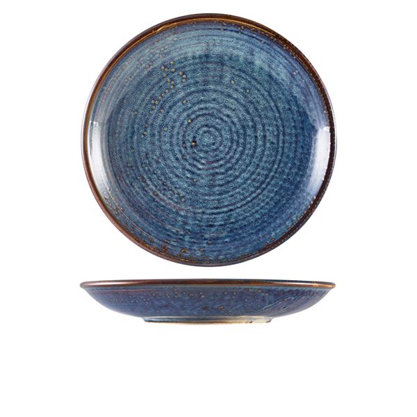 Picture of Terra Porc Aqua Blue Deep Coupe Plate 28cm