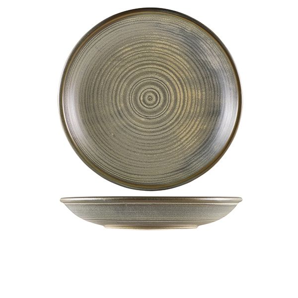 Picture of Terra Porc Matt Grey Deep Coupe Plate 28cm