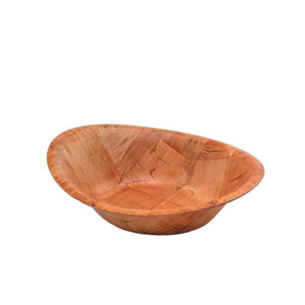 Picture of Oval Woven Wood Bowls 9"x7" Singles