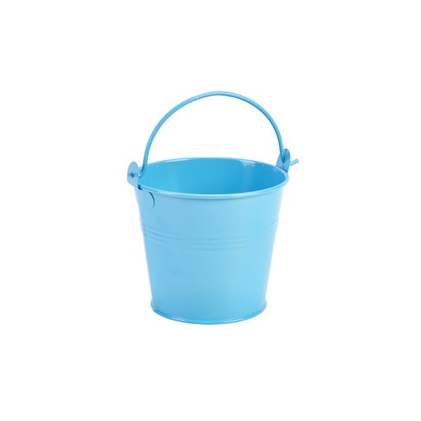 Picture of Galvanised Steel Serving Bucket 10cm Dia Blue