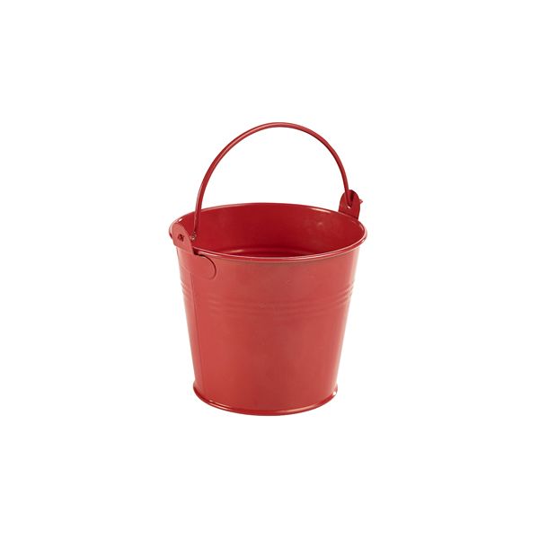 Picture of Galvanised Steel Serving Bucket 10cm Dia Red