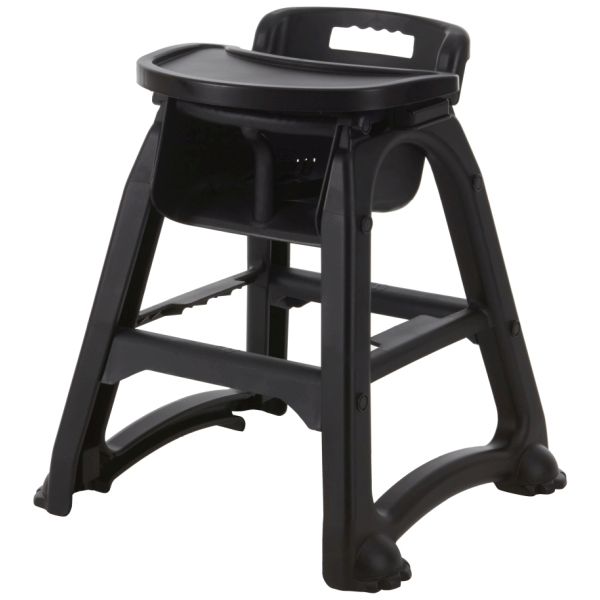 Picture of GenWare Black Stackable High/Baby Chair, tray sold seperately code is (HCHAIR-PPTBK)