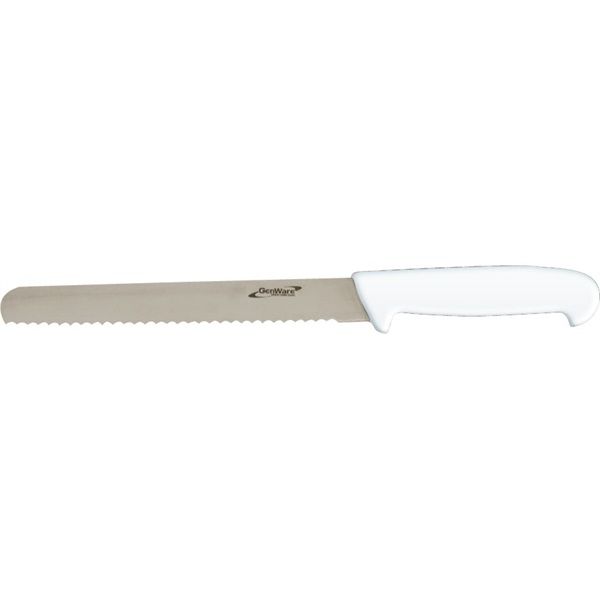 Picture of Genware 8'' Bread Knife White (Serrated)