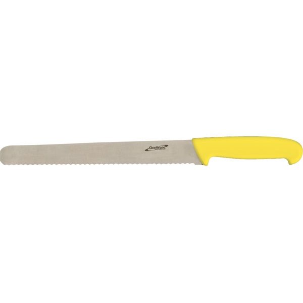 Picture of Genware 12'' Slicing Knife Yellow (Serrated)