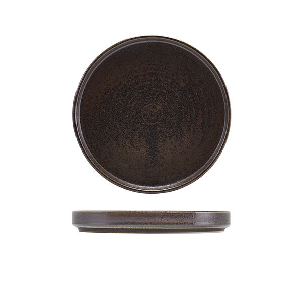 Picture of Terra Porc Black Low Presentation Plate 18cm