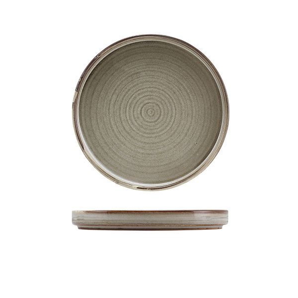 Picture of Terra Porc Grey Low Presentation Plate 18cm