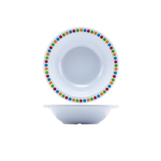 Picture of Genware Melamine 6" Bowl- Coloured Circles