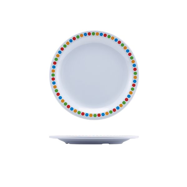 Picture of Genware Melamine 6.25" Plate- Coloured Circle