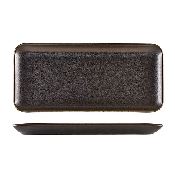 Picture of Terra Porc Black Narro Rect Platter 36x16.5cm