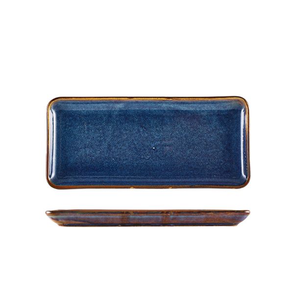 Picture of Terra Porc Aqua Blue Narrow Rect Platter 27cm