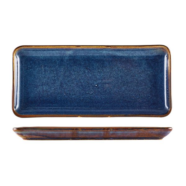 Picture of Terra Porc Aqua Blue Narrow Rect Platter 31cm