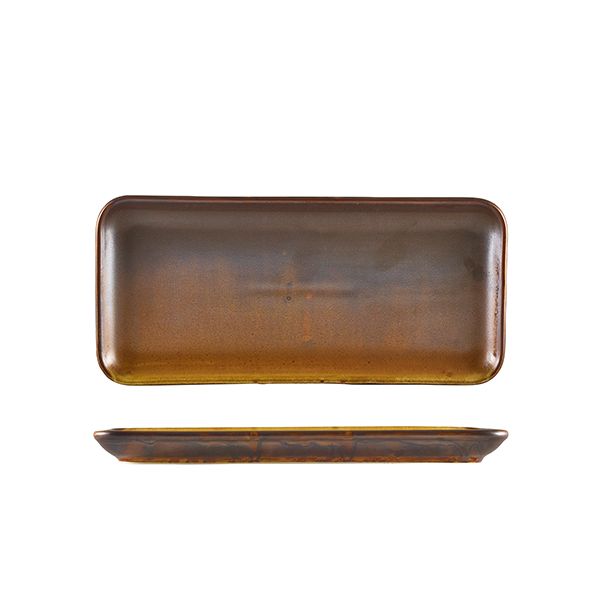 Picture of Terra Porc Rustic Copper Rect Platter 27cm