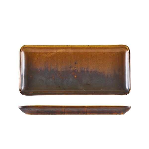 Picture of Terra Porc Rustic Copper Nare Rect Platter 31