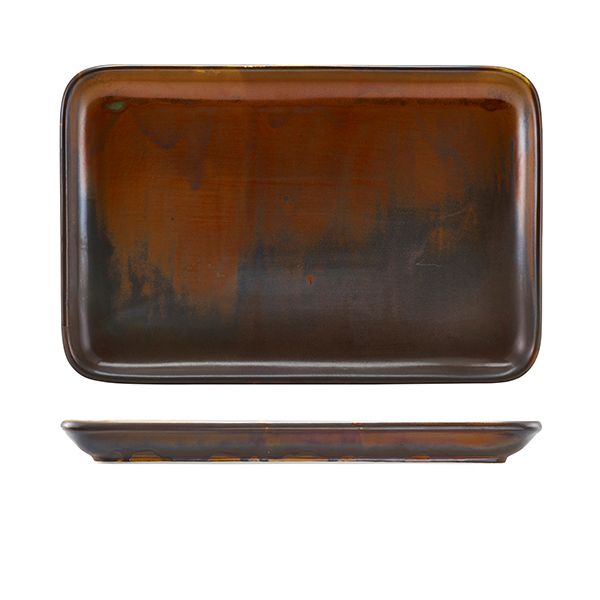 Picture of Terra Porc Rustic Copper Rect Platter 30x20cm