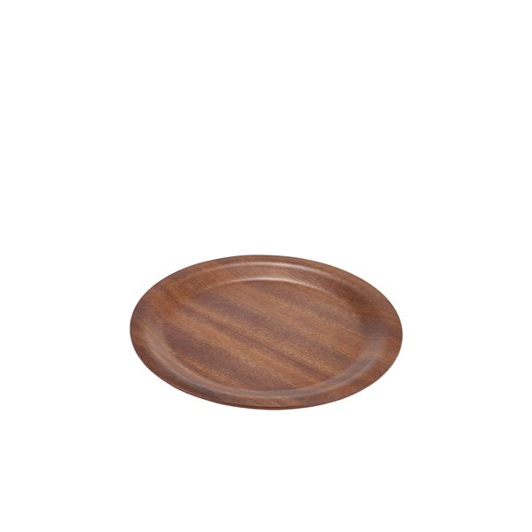 Picture of Non-Slip Darkwood Round Tray 27cm Dia