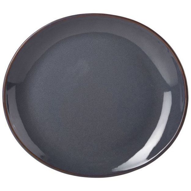 Picture of Terra StoneW Rustic Blue Oval Plate 29.5x26cm
