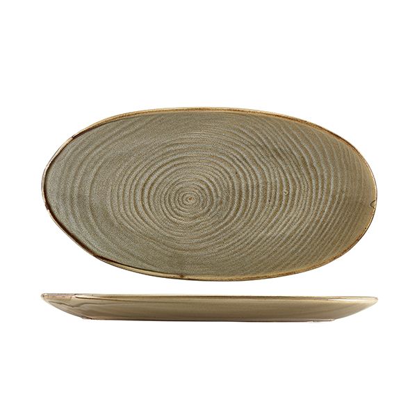 Picture of Terra Porcelain Grey Organic Platter 31cm