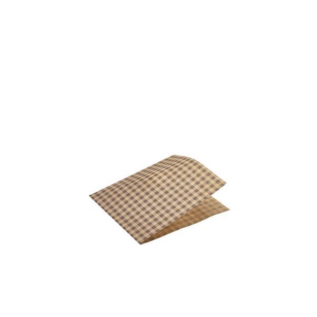 Picture of GreaseP Paper Bags Brown Gingham Print 17.5cm