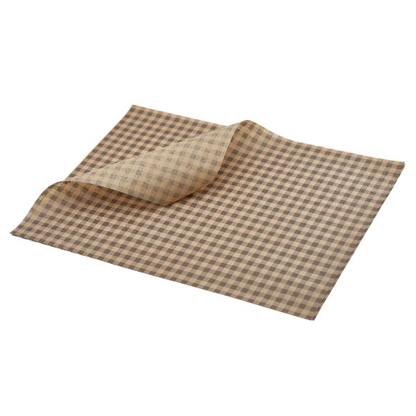 Picture of Greaseproof Paper Brown Gingham Print 35x25cm