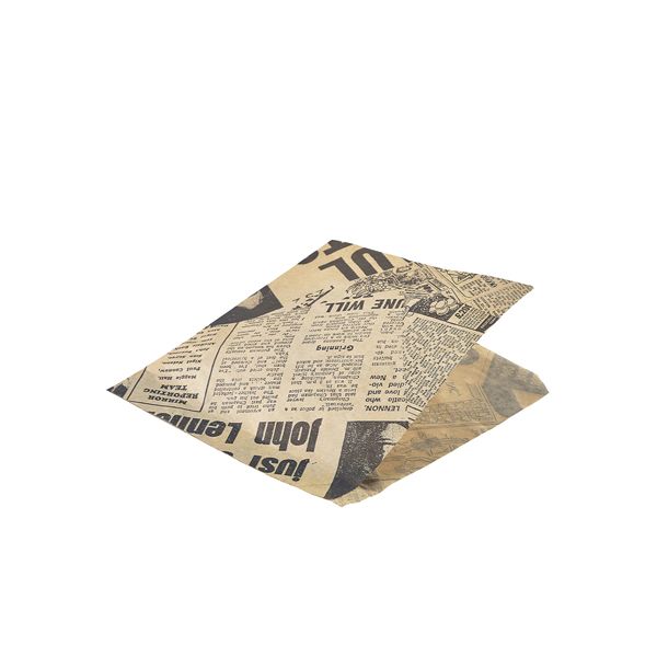 Picture of GreaseP Paper Bags BR Newspaper Print 17.5cm