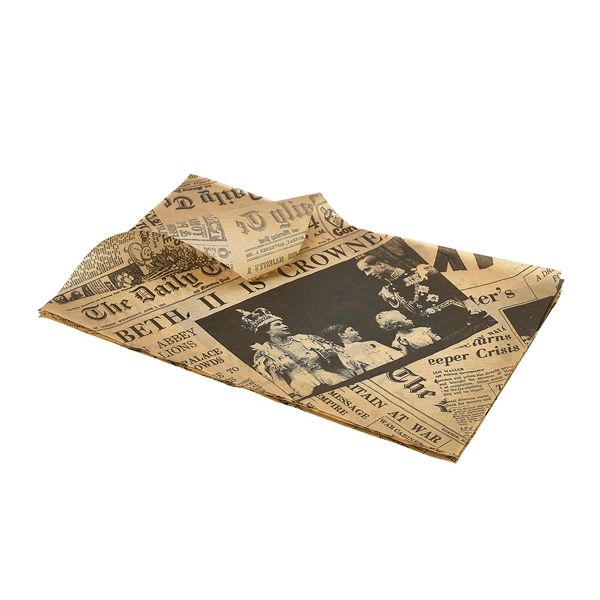 Picture of Greaseproof P. Brown Newspaper Print 25x35cm