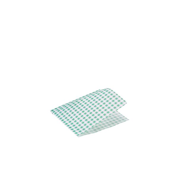 Picture of GreaseP Paper Bags Green Gingham Print 17.5cm