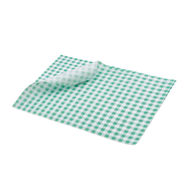 Picture of Greaseproof Paper Green Gingham Print 25x20cm